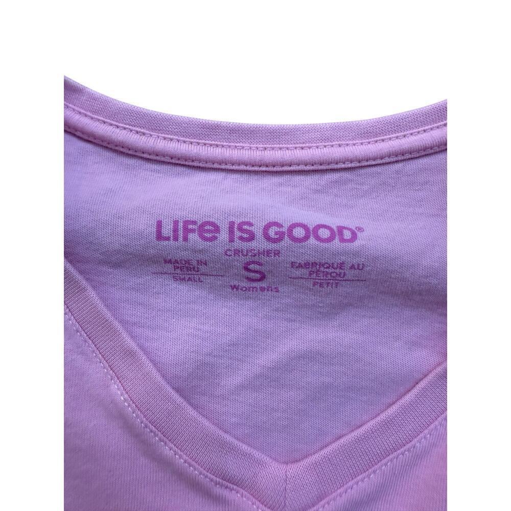 Life Is Good Women's Scattered Hearts Long Sleeve Crusher Vee Tee Size Small - Picture 3 of 5